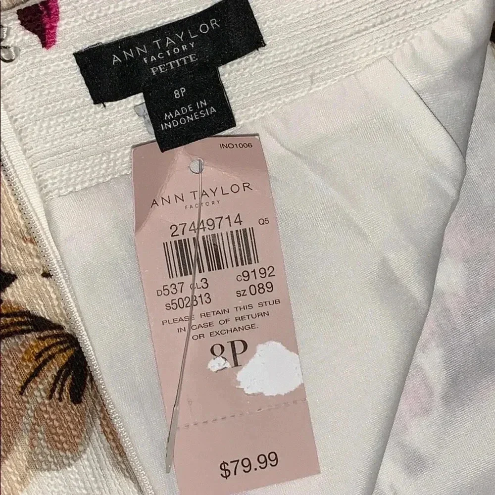 Ann Taylor Skirt Sz 8P Floral Print Lined